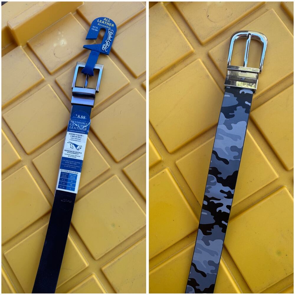 NWOT Lot of 2. Wrangler & Faded Glory Boys Reversible Belt Leather
